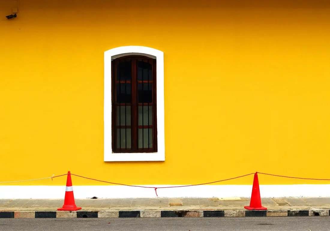 Colorful wall on street, Pondicherry